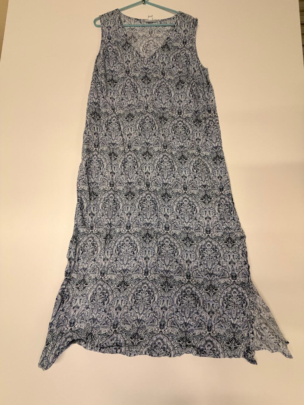 J Jill Love Linen Women's Blue Dress Size XL